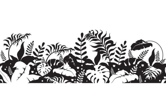 Download Tropical Plants Black Silhouette - Plants Collection