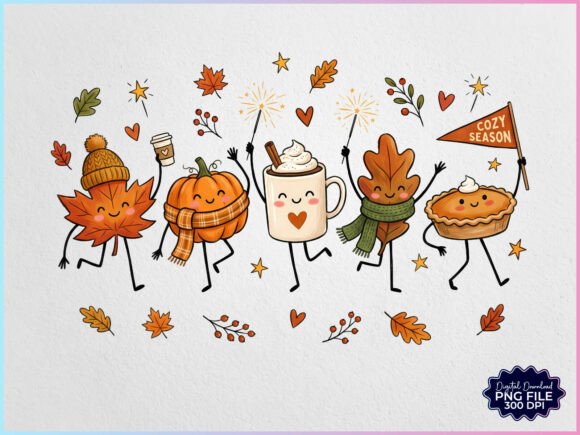 Download Cozy Season Fall Doodles Characters PNG - Characters Collection