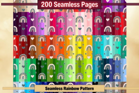 Download Seamless Rainbow Pattern Papers Pack - Rainbow pattern Collection