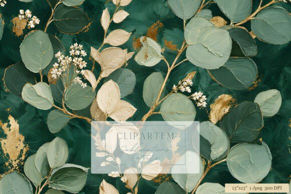 Download Emerald Gold Eucalyptus Leaf Pattern - Leaf pattern Collection