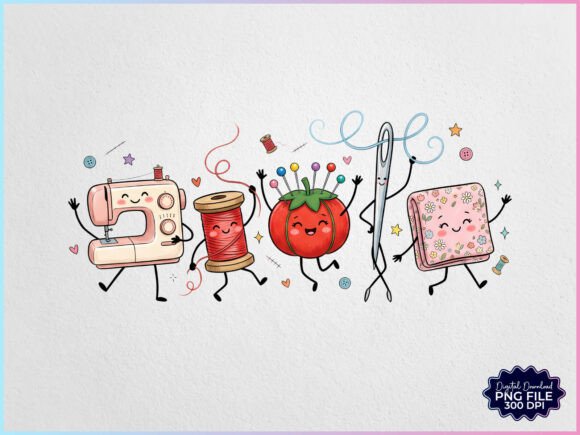 Download Sewing Doodles Characters PNG - Characters Collection