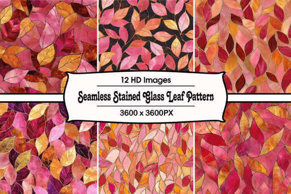 Download Seamless Stained Glass Leaf Pattern - Leaf pattern Collection