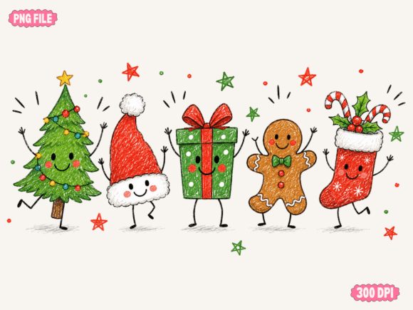 Download Christmas Cute Characters Gift Tree Png - Characters Collection